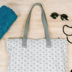 Bolsa De Praia Impermeável Bolso Interno Cor Cinza Estampada Beniq Cinza Estampado Cinza