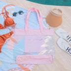 Bolsa Impermeável Rosa Beniq Pvc Zíper Alças Duplas Praia Piscina Liso Níquel Padrão
