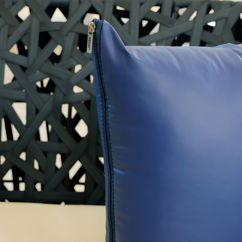 Almofada Decorativa Impermeável Com Zíper Refil Azul-marinho Azul-marinho Liso