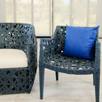 Almofada Cheia Decorativa Azul 45x45 Impermeável Beniq Pvc Externa Matelada