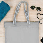 Bolsa De Praia Impermeável Cinza Com Zíper E Bolso Interno Cinza Listra Liso Padrão
