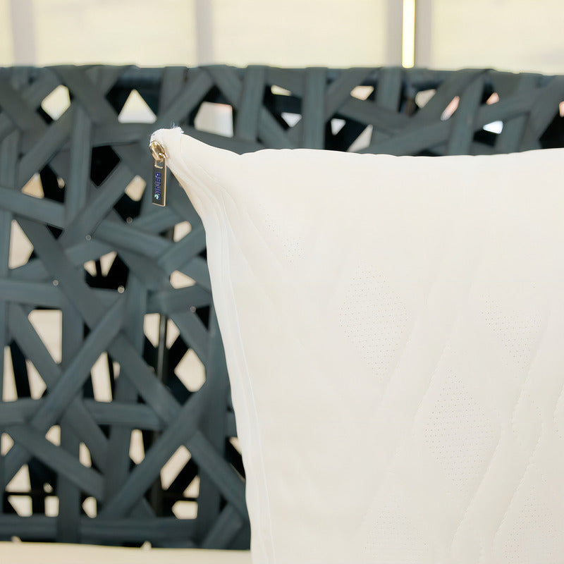 Almofada Decorativa Impermeável Quadrada 45x45cm Pvc Branco Beniq Matelada
