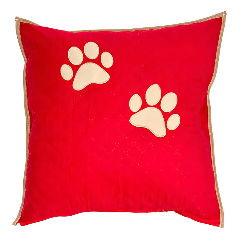 Almofada Decorativa Impermeável Pet Comfortpet Avelã 45x45 Capa Removível Patas