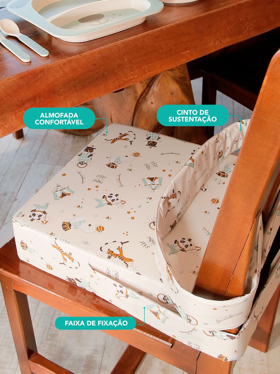 Assento/Almofada Elevação Kids: Autonomia e Conforto para seu Filho à Mesa