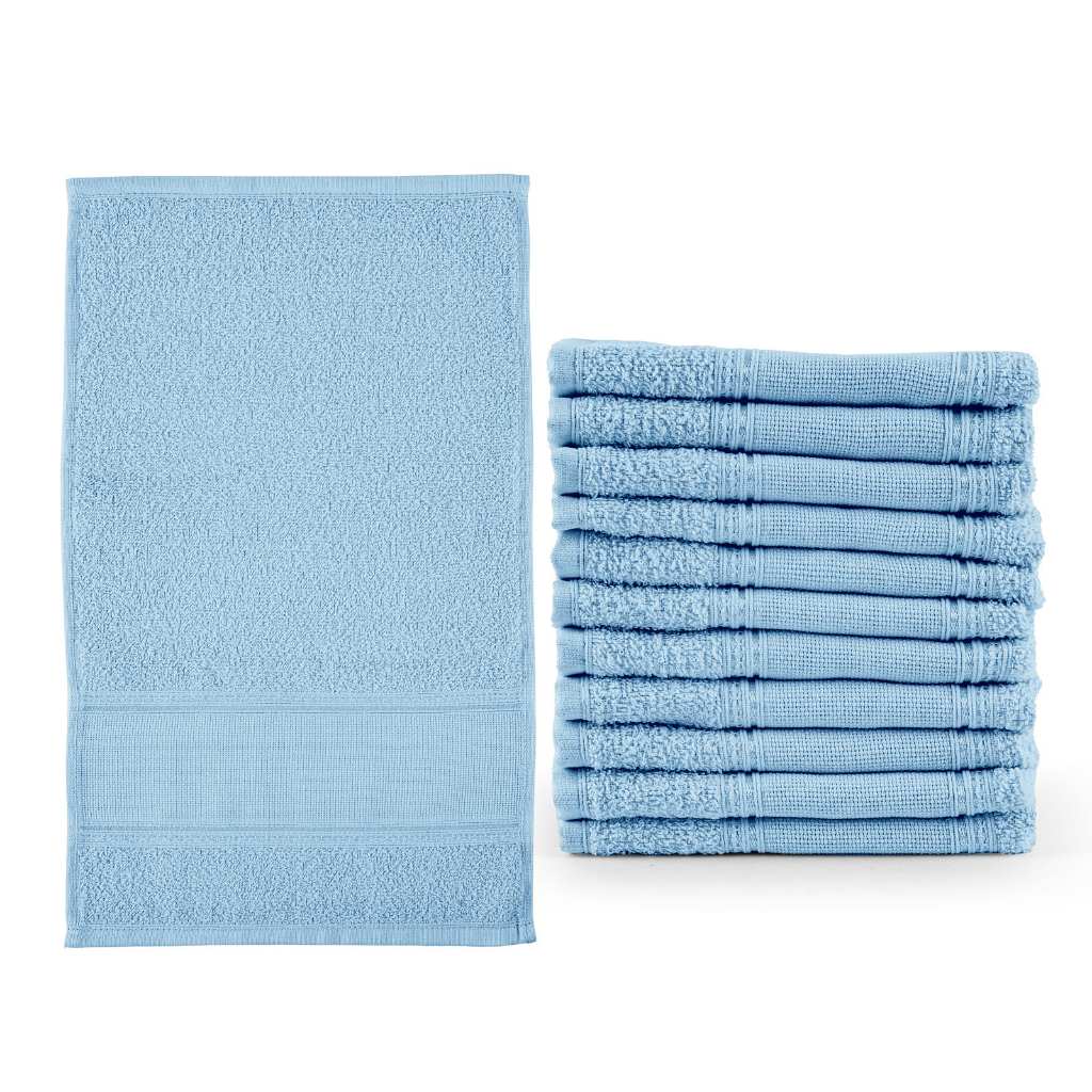 Kit 12 Pçs Toalha de Lavabo Social de 30cm X 50cm Material e Composição: 100% Algodão gramatura 310 g/m²