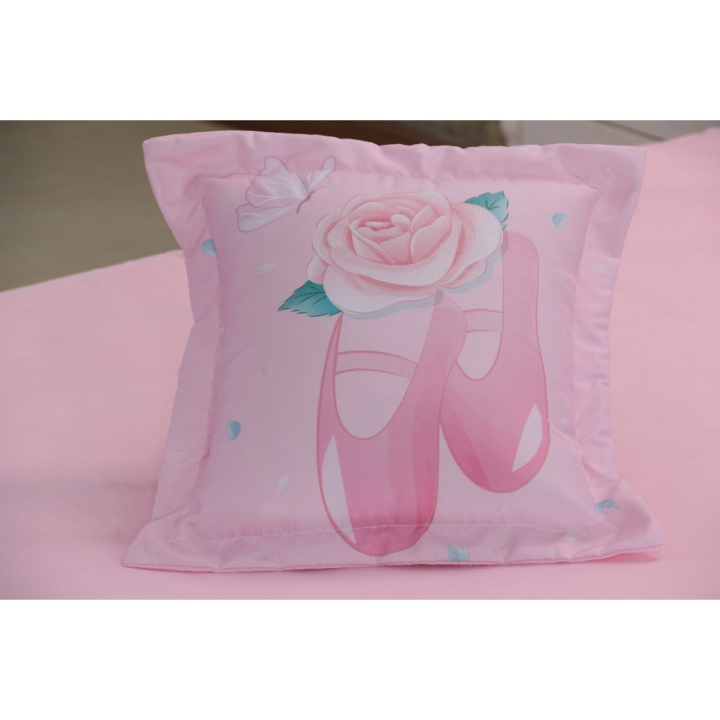 Kit 3 Pçs Cobre Leito Colcha Solteiro Infantil e Juvenil Divina Bailarina Dupla Face Matelassado e Estampa Digital
