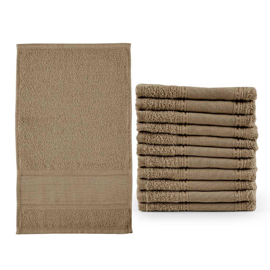 Kit 12 Pçs Toalha de Lavabo Social de 30cm X 50cm Material e Composição: 100% Algodão gramatura 310 g/m²