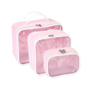 Kit 3 Necessaire Organizador Mala Viagem Maternidade Maquiagem Prática, tamanho compacto