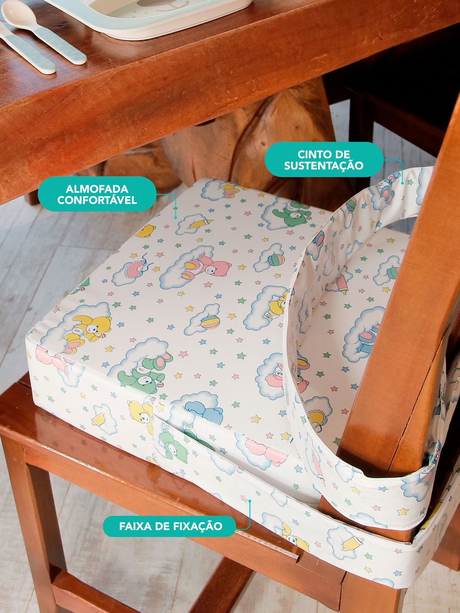 Assento/Almofada Elevação Kids: Autonomia e Conforto para seu Filho à Mesa
