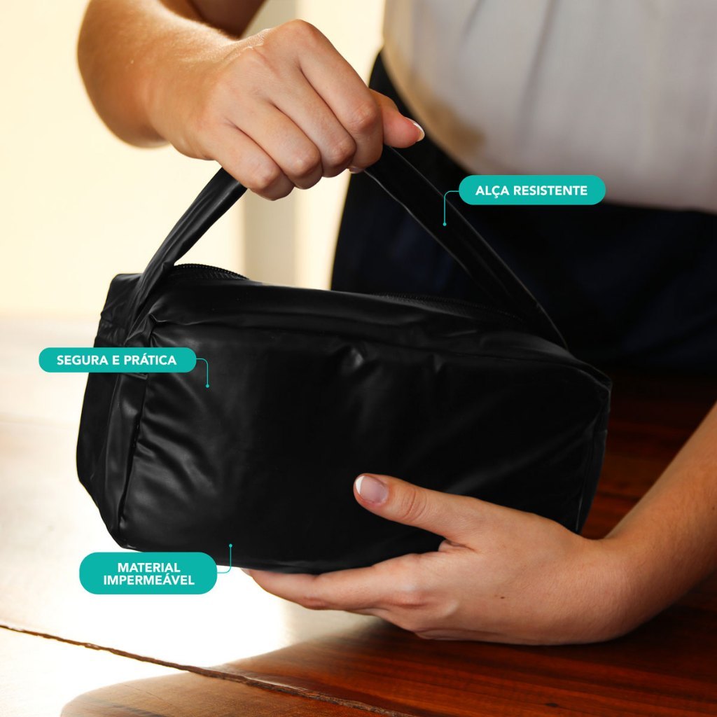 Bolsa Térmica Impermeável Multiuso Prática Lancheira Marmita Acessórios, academias, com zíper