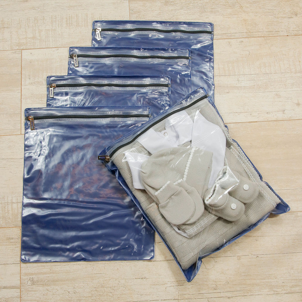Kit 5 Saquinhos Maternidade Multiuso Organizadores Para Mala Viagens Impermeável