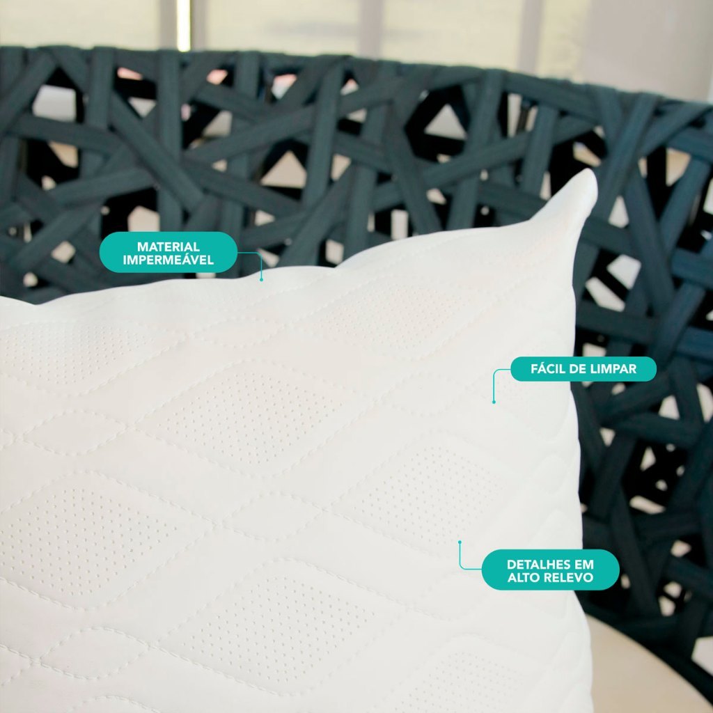 Almofada Decorativa Protetora Premium Impermeável com Zíper e Refil
