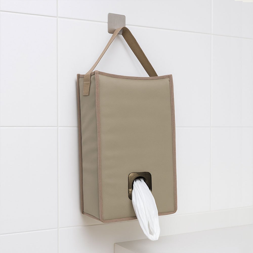 Puxa Saco Porta Sacolas Moderno De Pendurar Organizador De Sacos E Sacolas Premium - Caqui