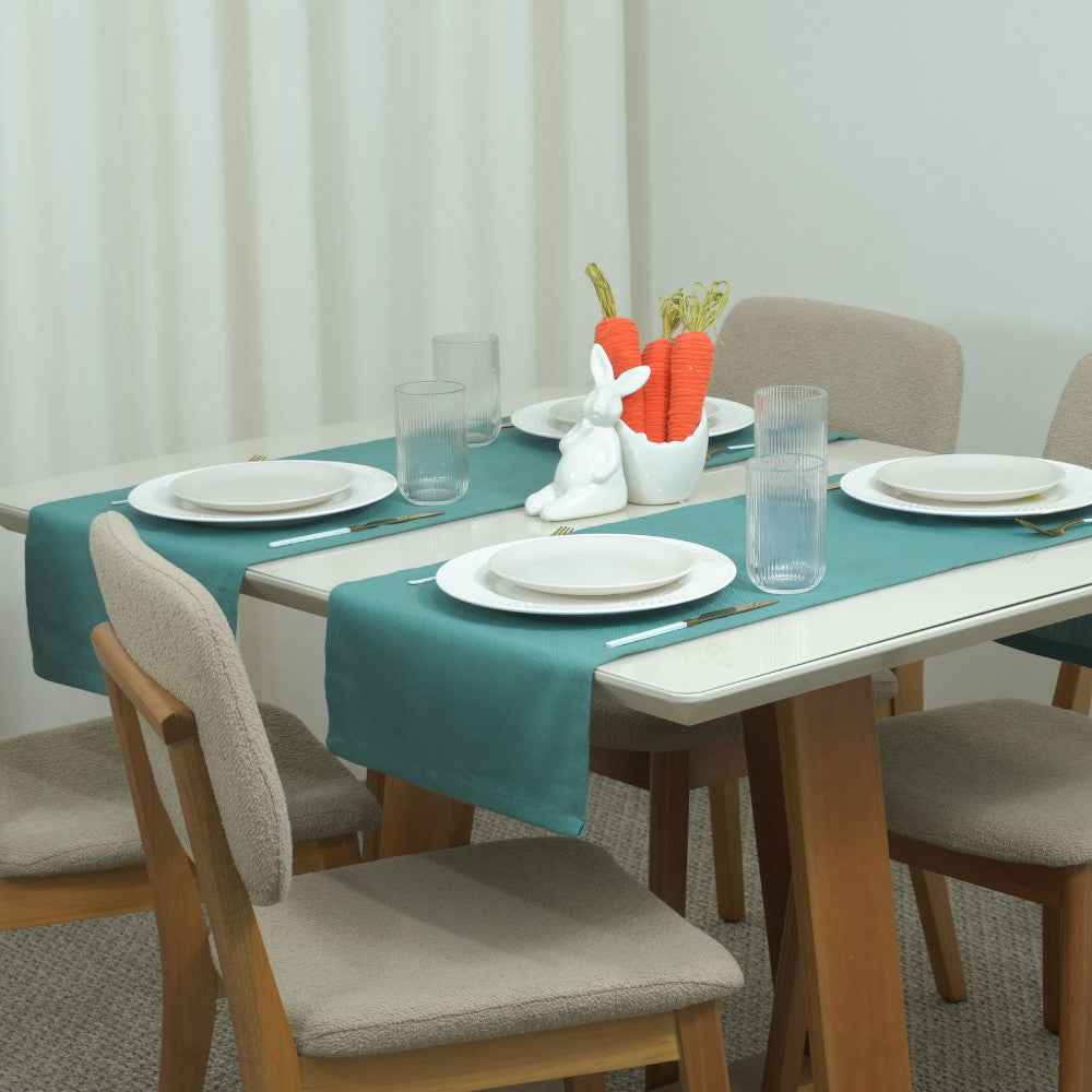 Caminho Trilho Corredor de Mesa Essence Tecido Linho 130x40cm com Bainha Páscoa