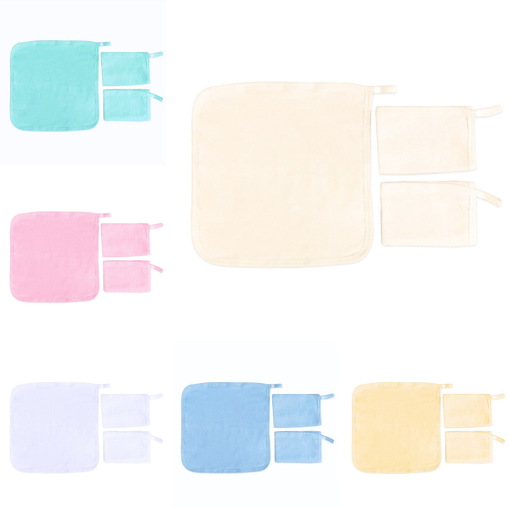 Kit com 3 Paninho de Boca Babete Bebê Malha Liso com Viés e Prendedor de Chupeta 30x30cm