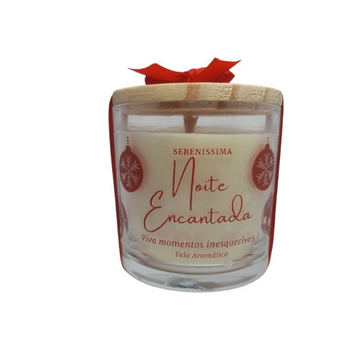 Vela Aromática Decorativa Natal Encantado com Pavio de Algodão e Cera de Coco 200gr Essência Premium