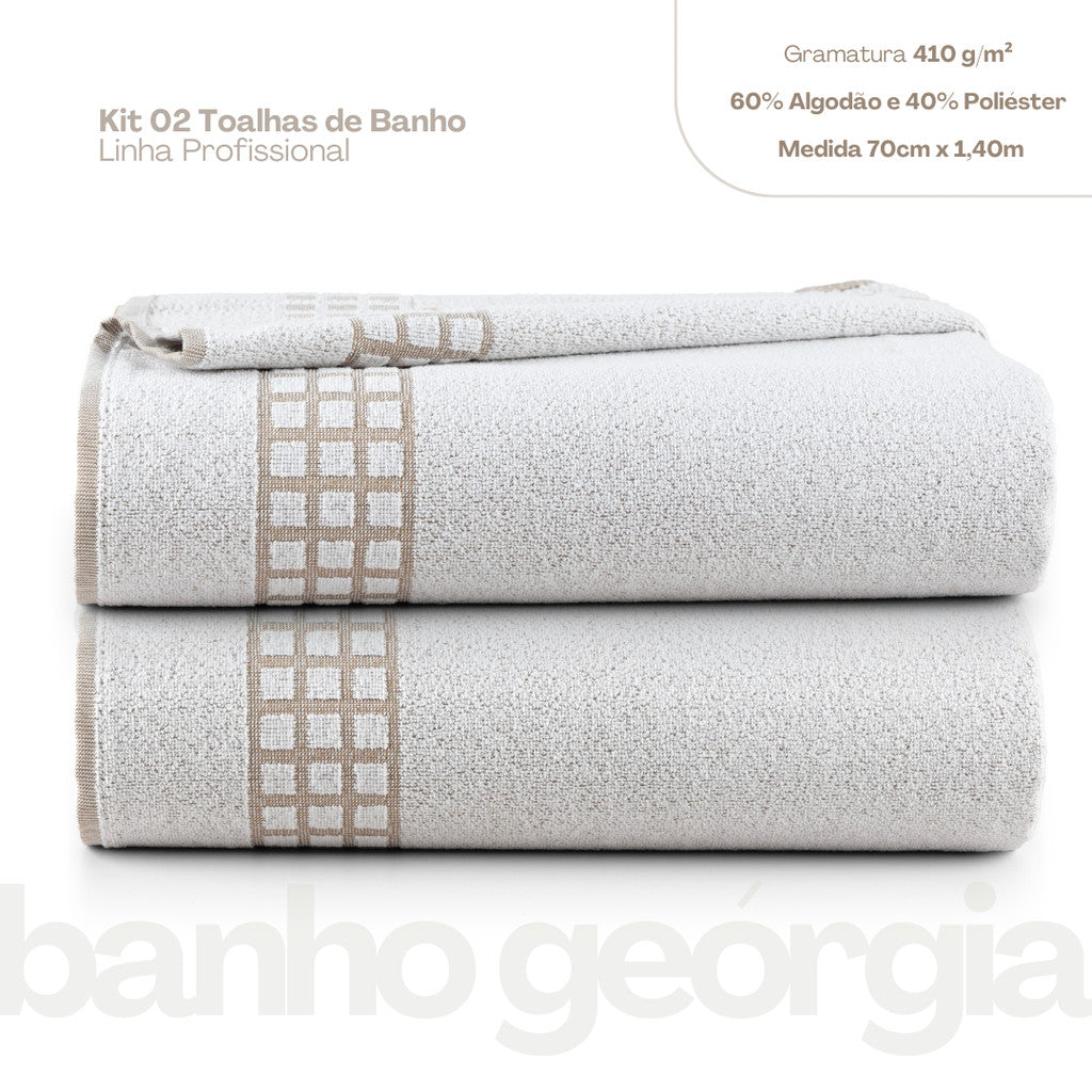 Kit 2 Pçs Toalha de Banho para Praia e Piscina Georgia